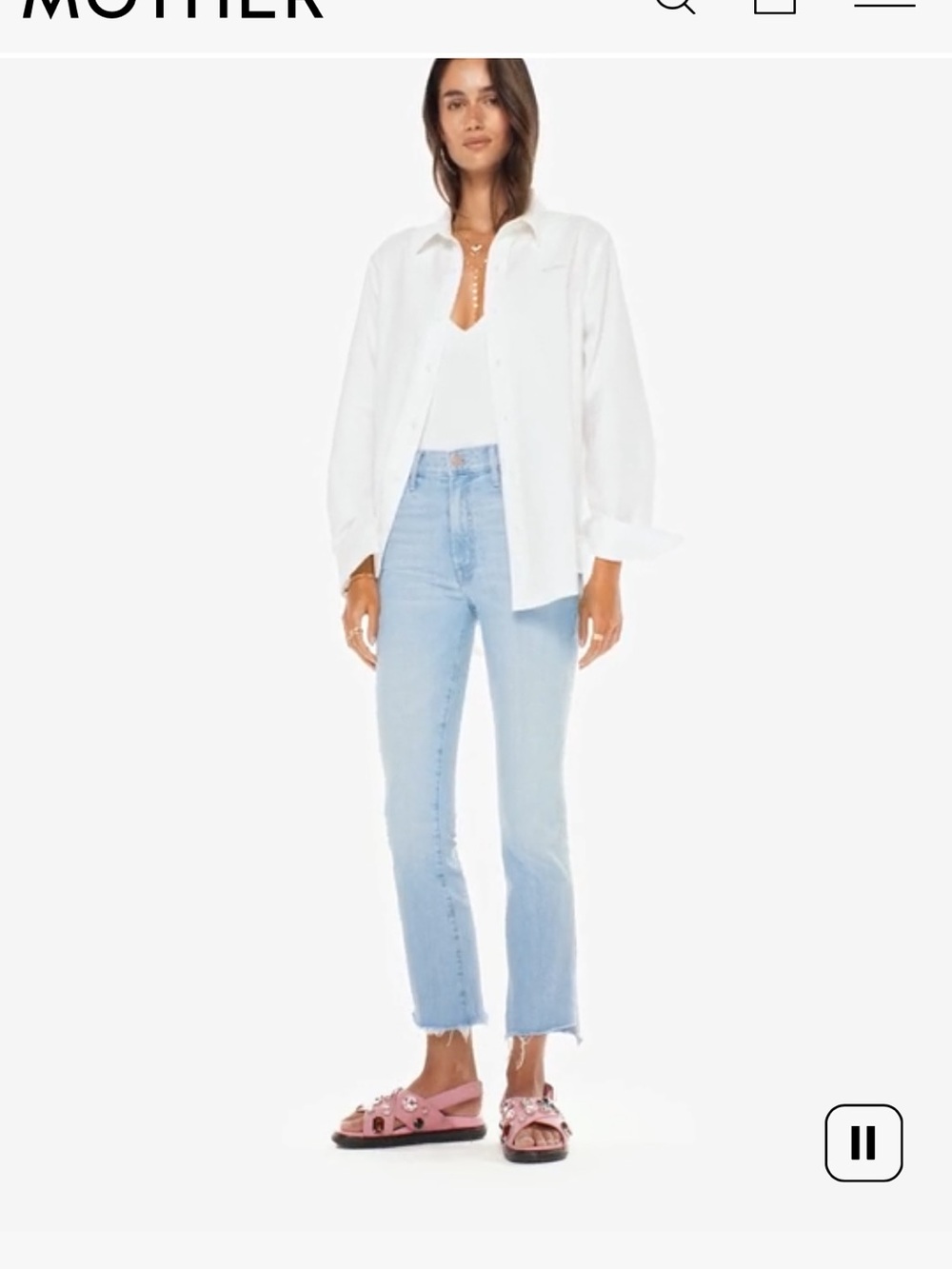 MOTHER insider crop step flare